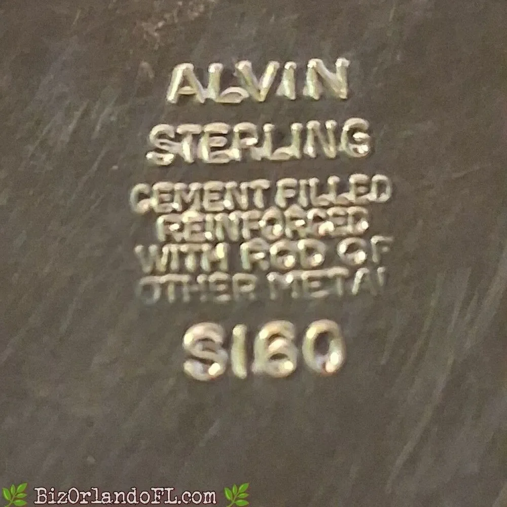 VINTAGE: Single Alvin S160 Sterling Weighted Candlestick Holder Gadroon Rim HTF